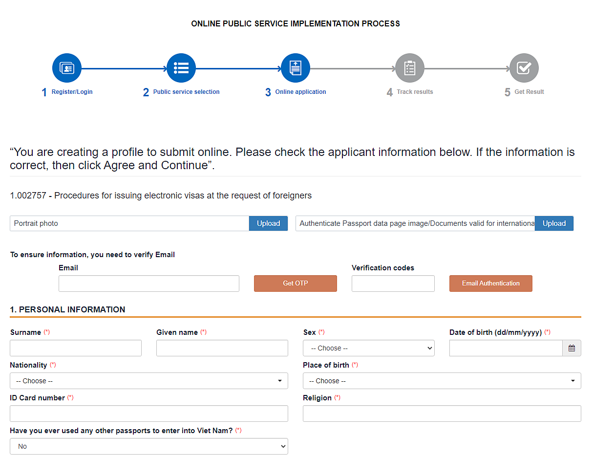 Vietnam eVisa Application Steps
